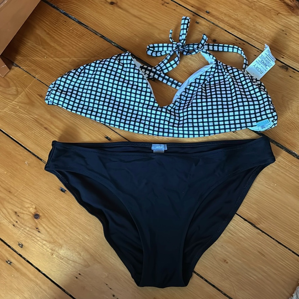 Two piece black and white bikini